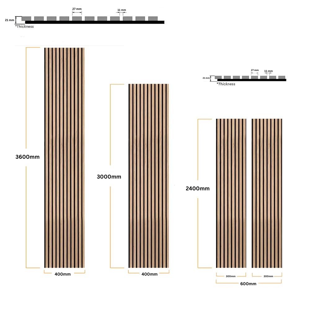 Natural Oak Acoustic Slat Wood Wall Panels - 100% Real Oak Finish - Wood  Panel Wall USA